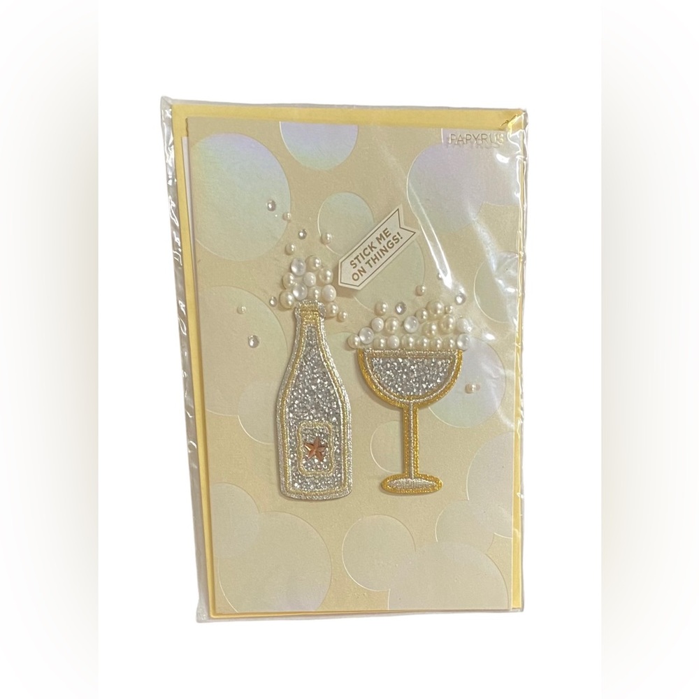 NEW Papyrus Everyday Card Sticky Patch Pearl Bottle Blank Card